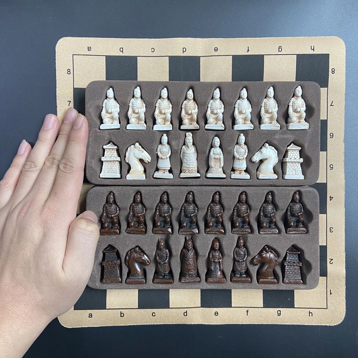 Antique Small Terra Cotta Warriors Chess Set