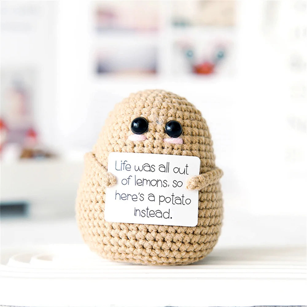 Pure hand-woven positive energy lovely potato doll new product handmade potato home room decoration Christmas gift