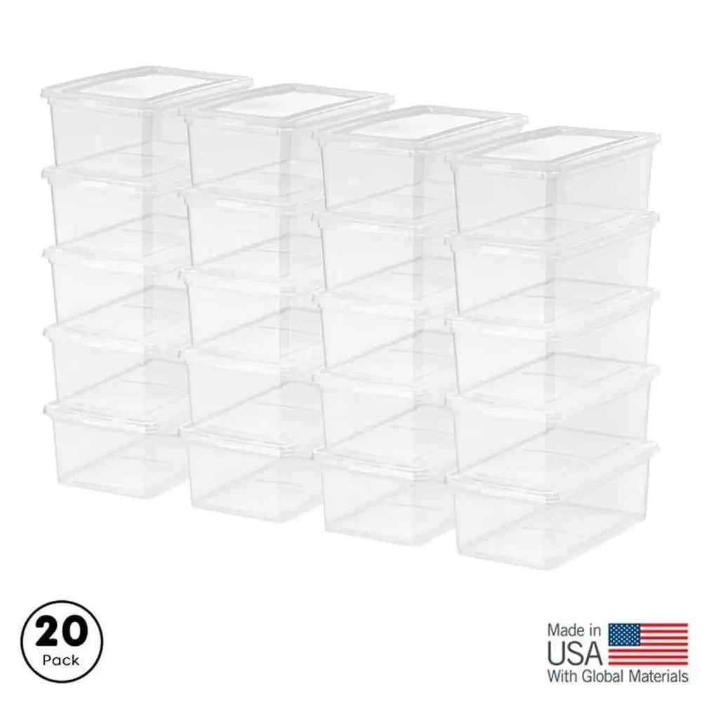 20 Pack Clear Stackable Storage Bins w/ Lids
