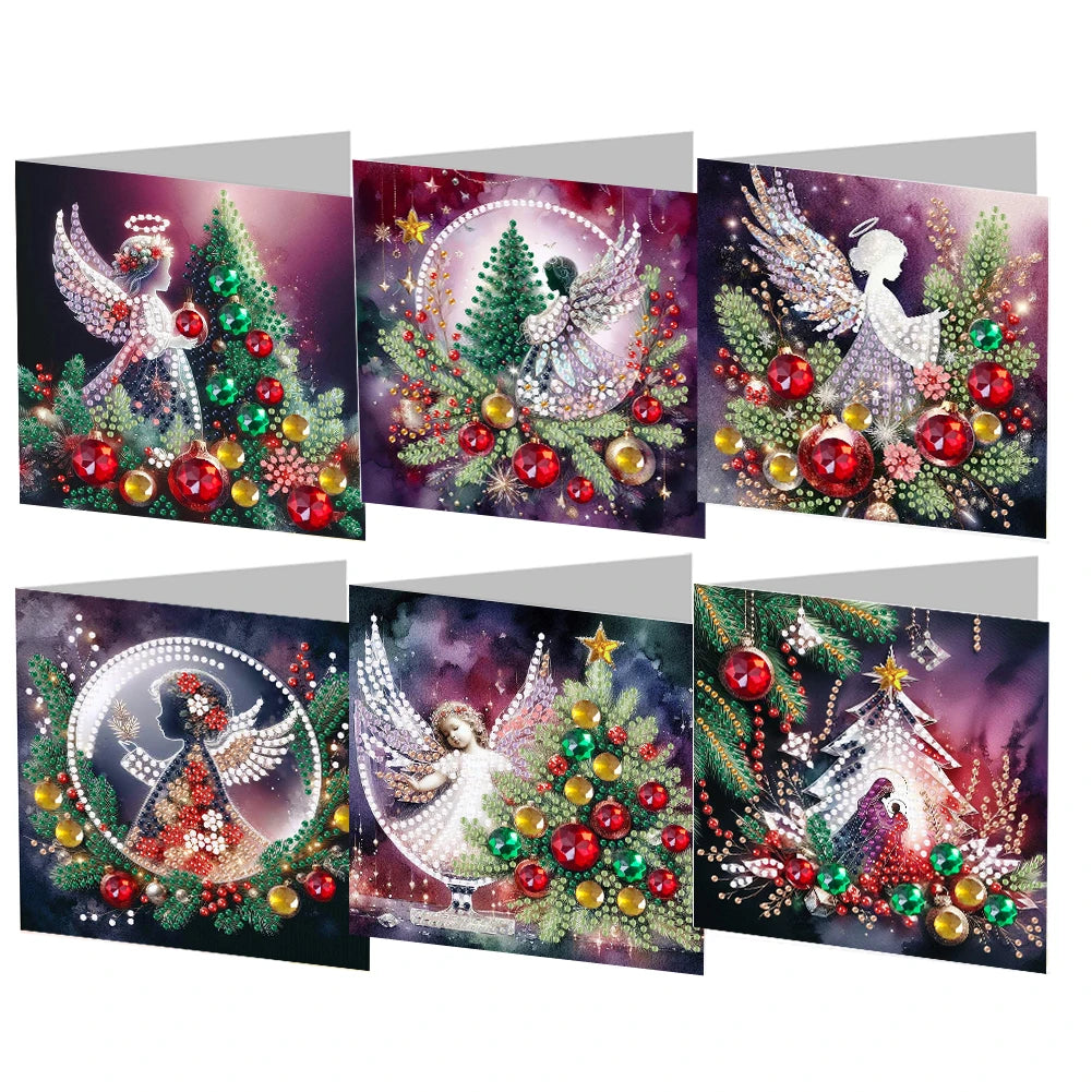 6Pcs Christmas DIY Diamond Painting Card Kit