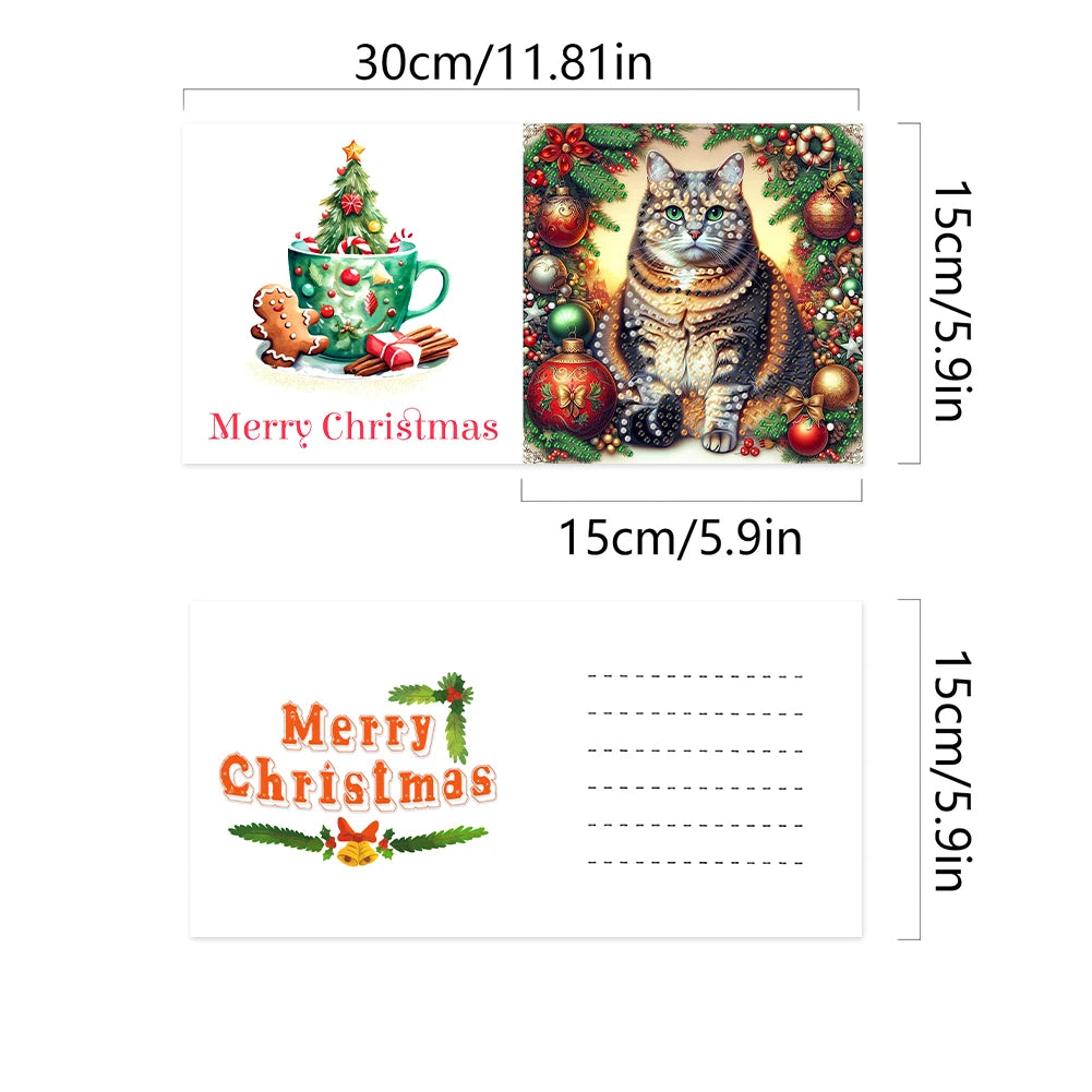 6Pcs Christmas DIY Diamond Painting Card Kit