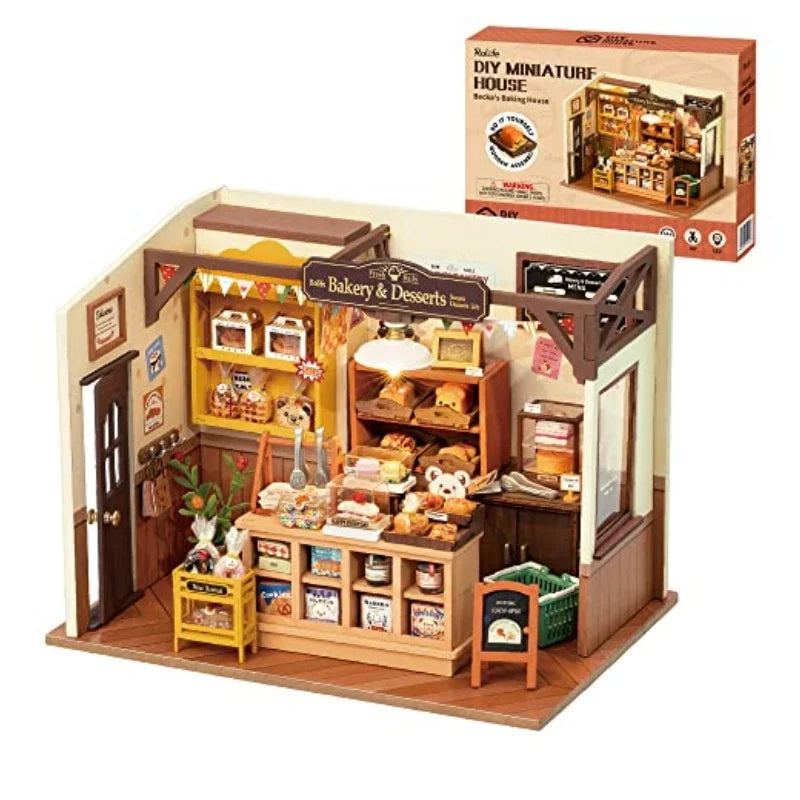 DIY Miniature House Kit with Furniture and LED Lights
