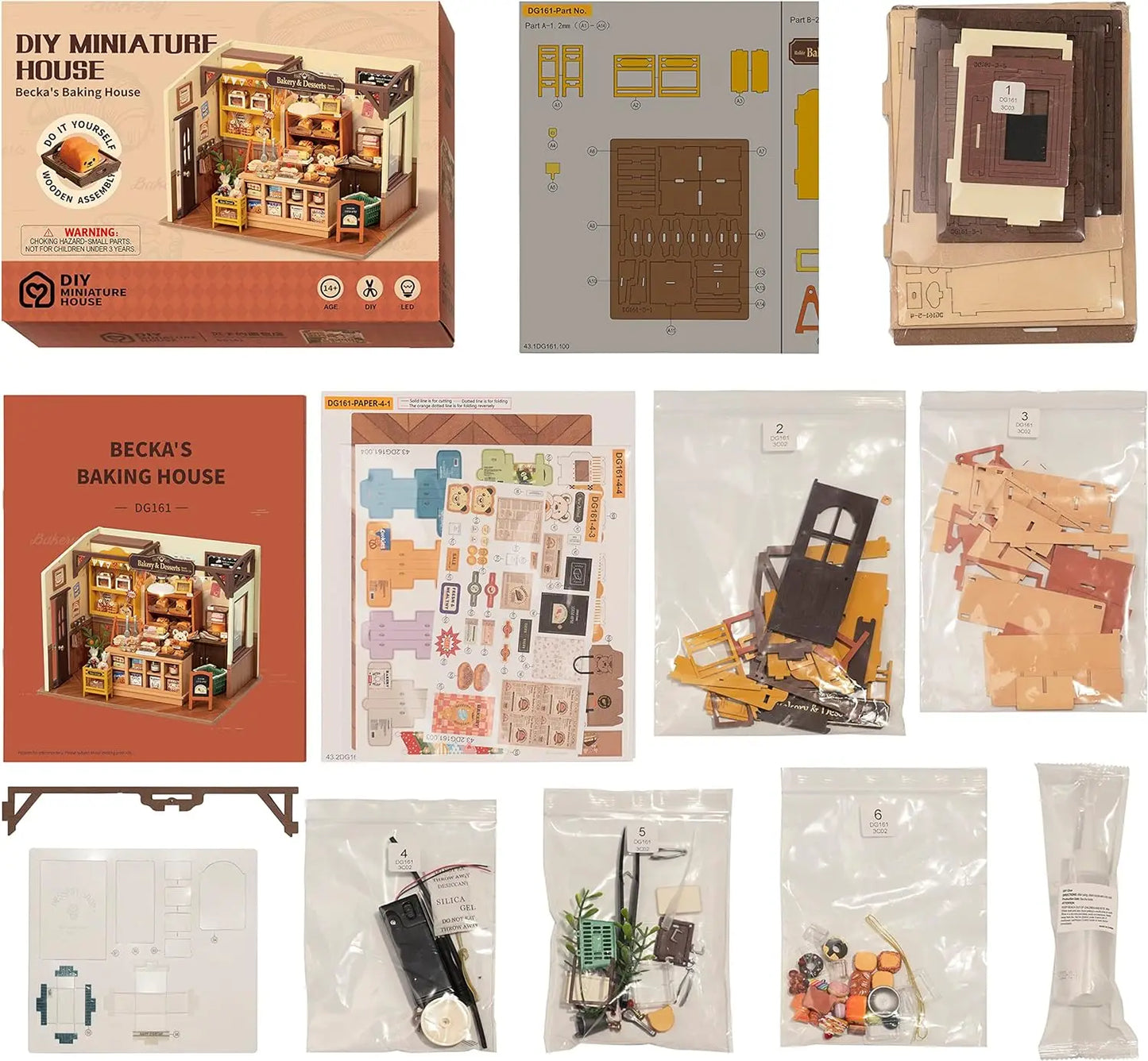 DIY Miniature House Kit with Furniture and LED Lights