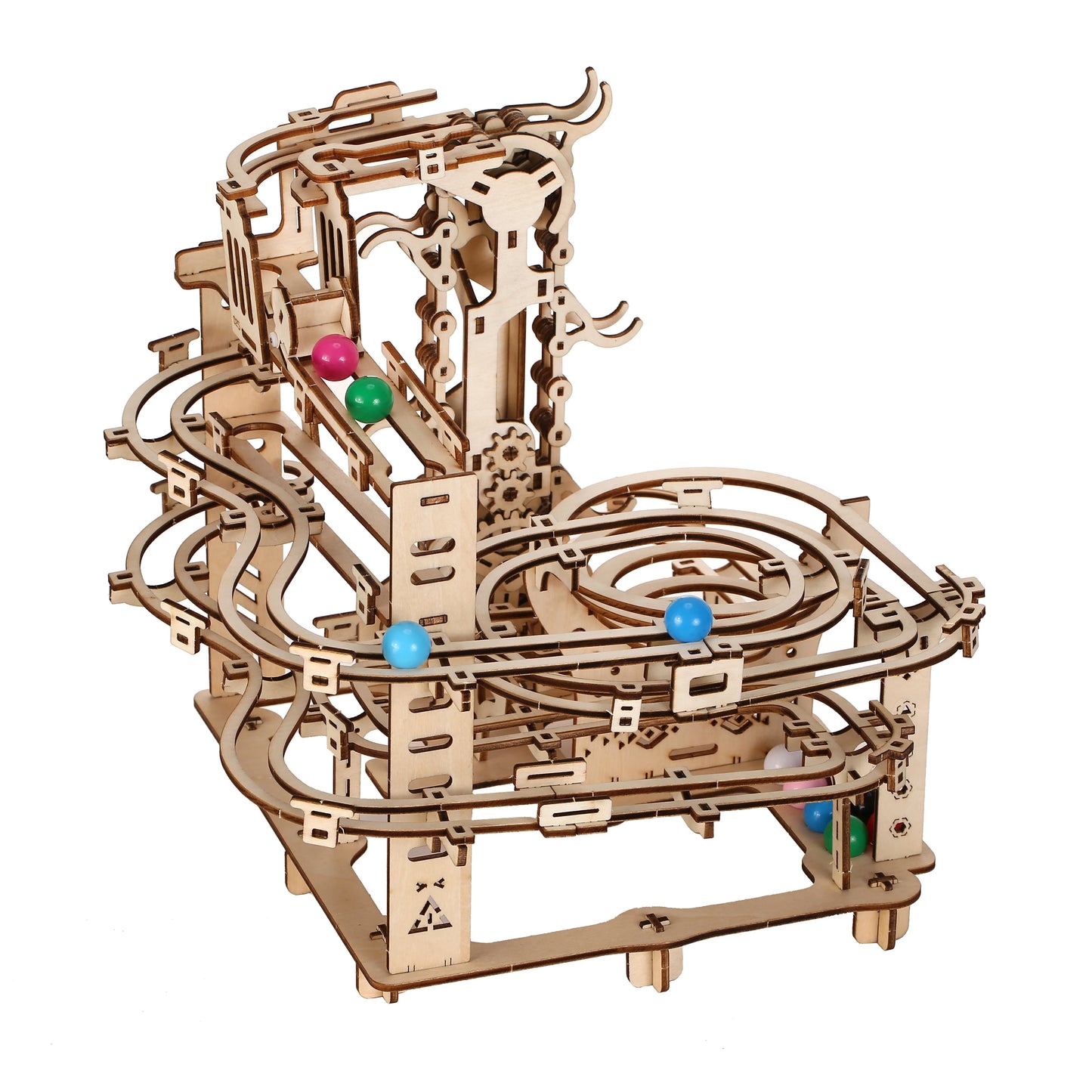 Track Pulley 3D Wooden Puzzle Building Block Kit