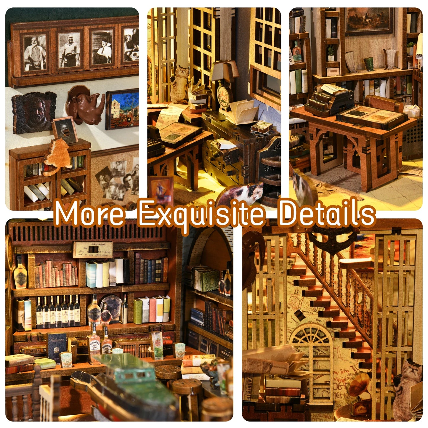 DIY š š¶š»š¶šš¶šš Book Nook Kit, 3D Wooden Puzzles with LED Light