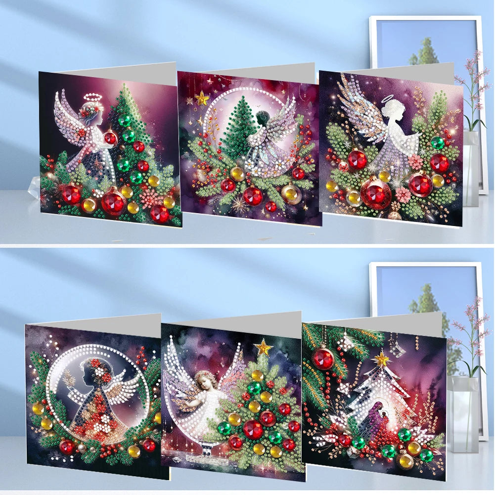 6Pcs Christmas DIY Diamond Painting Card Kit