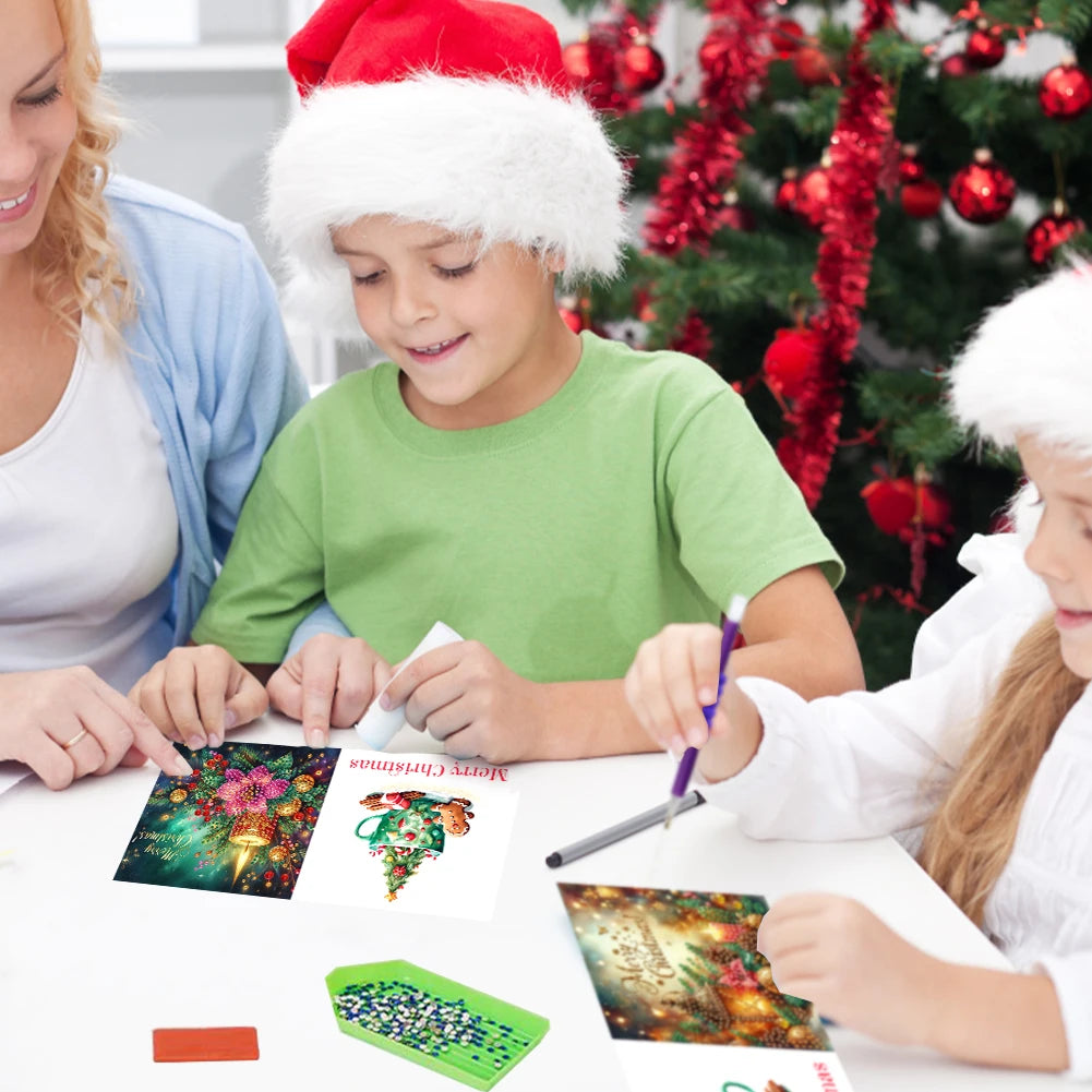 6Pcs Christmas DIY Diamond Painting Card Kit