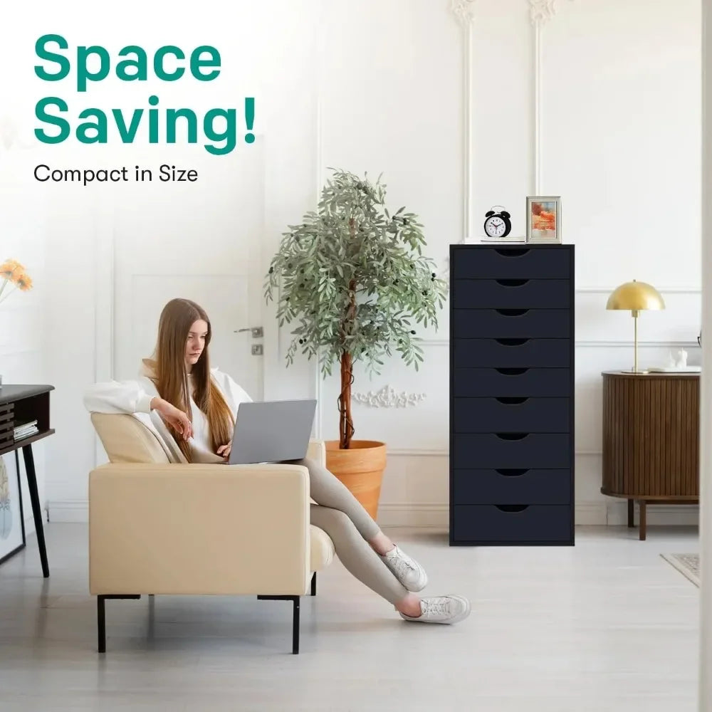 9 Drawer Wood Storage Cabinet