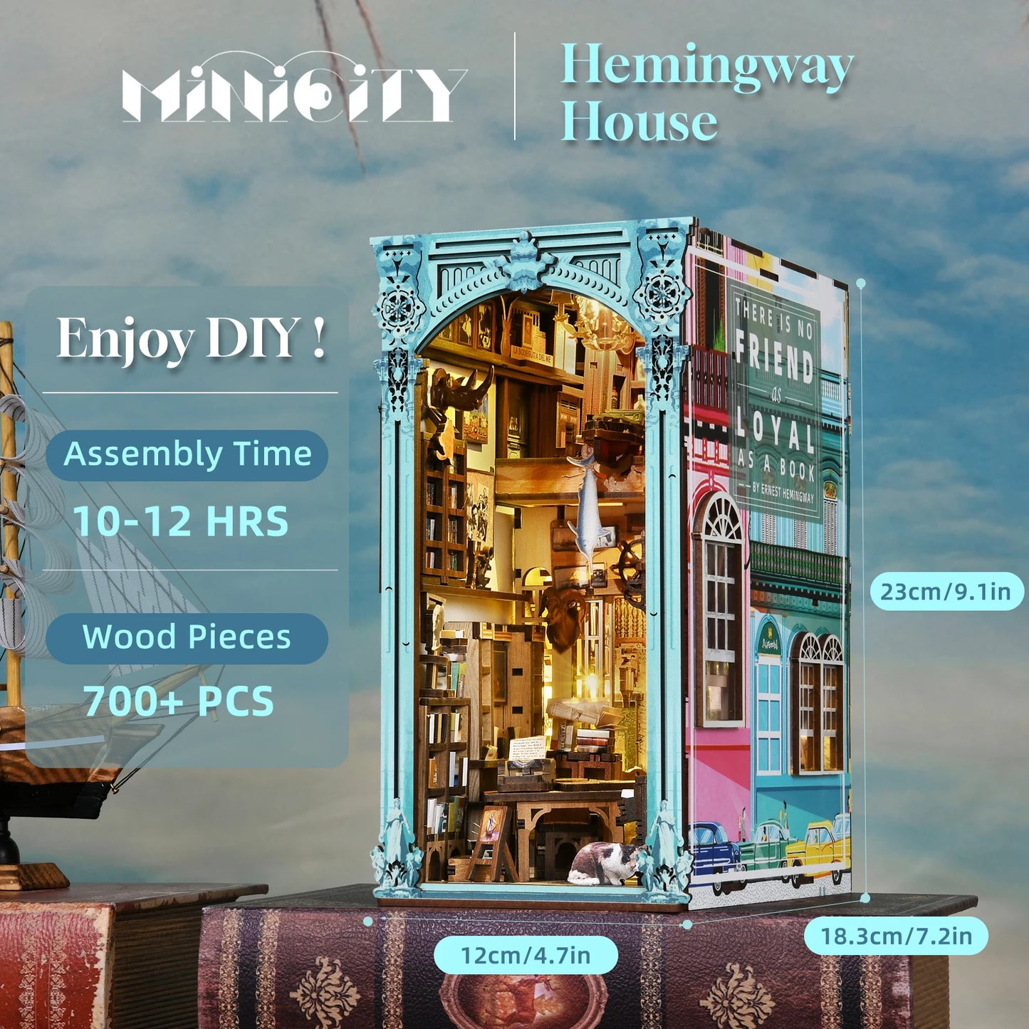 DIY š š¶š»š¶šš¶šš Book Nook Kit, 3D Wooden Puzzles with LED Light