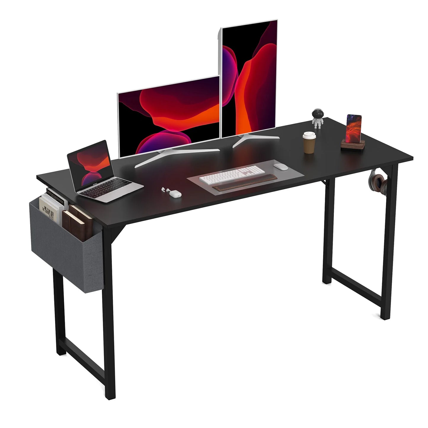 Compact Computer Desk with Side Storage