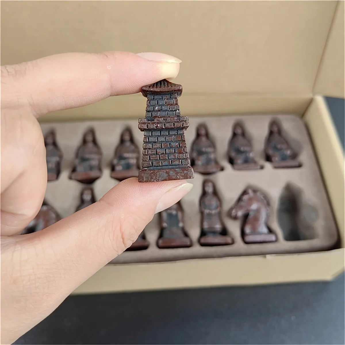 Antique Small Terra Cotta Warriors Chess Set