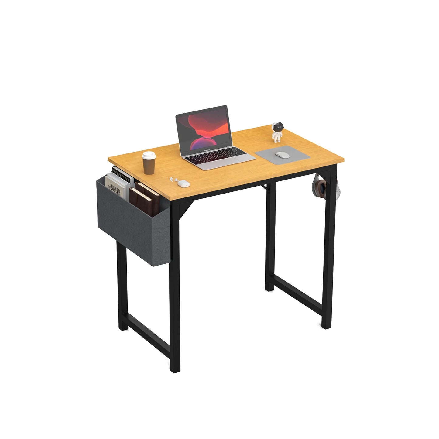 Compact Computer Desk with Side Storage