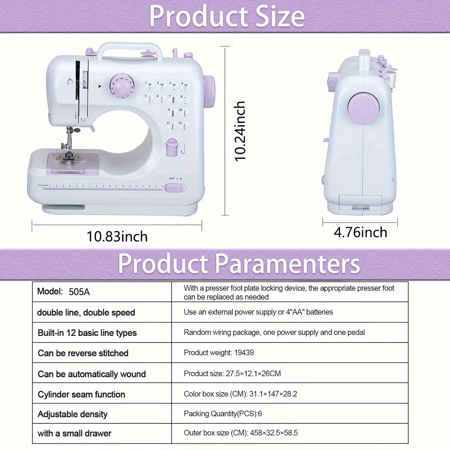 Electric Sewing Machine with Extension Table