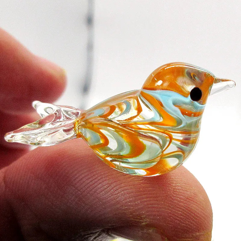 Handmade Mini Glass Bird Figurine