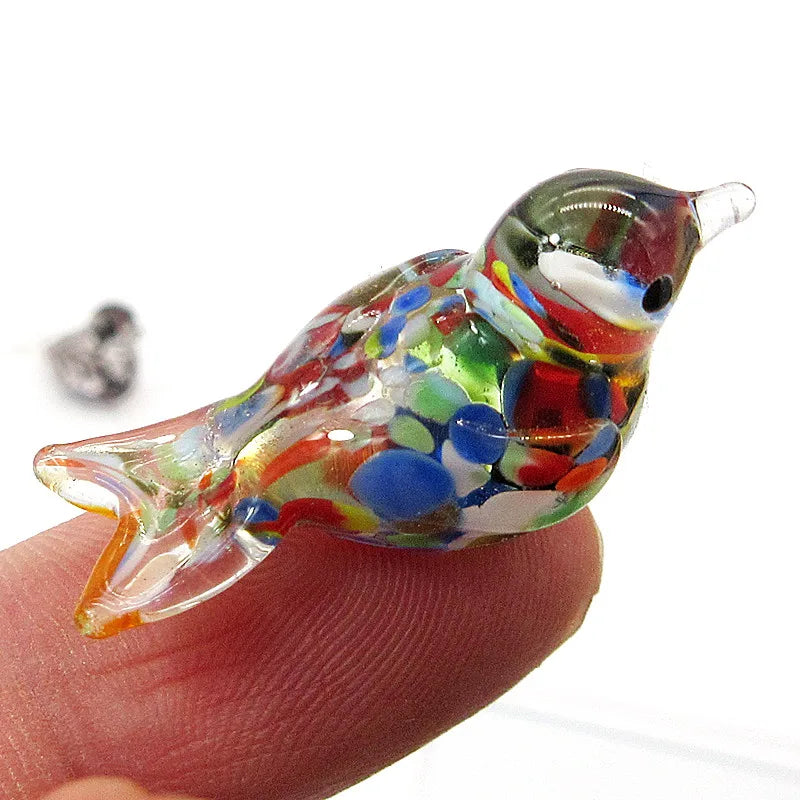 Handmade Mini Glass Bird Figurine