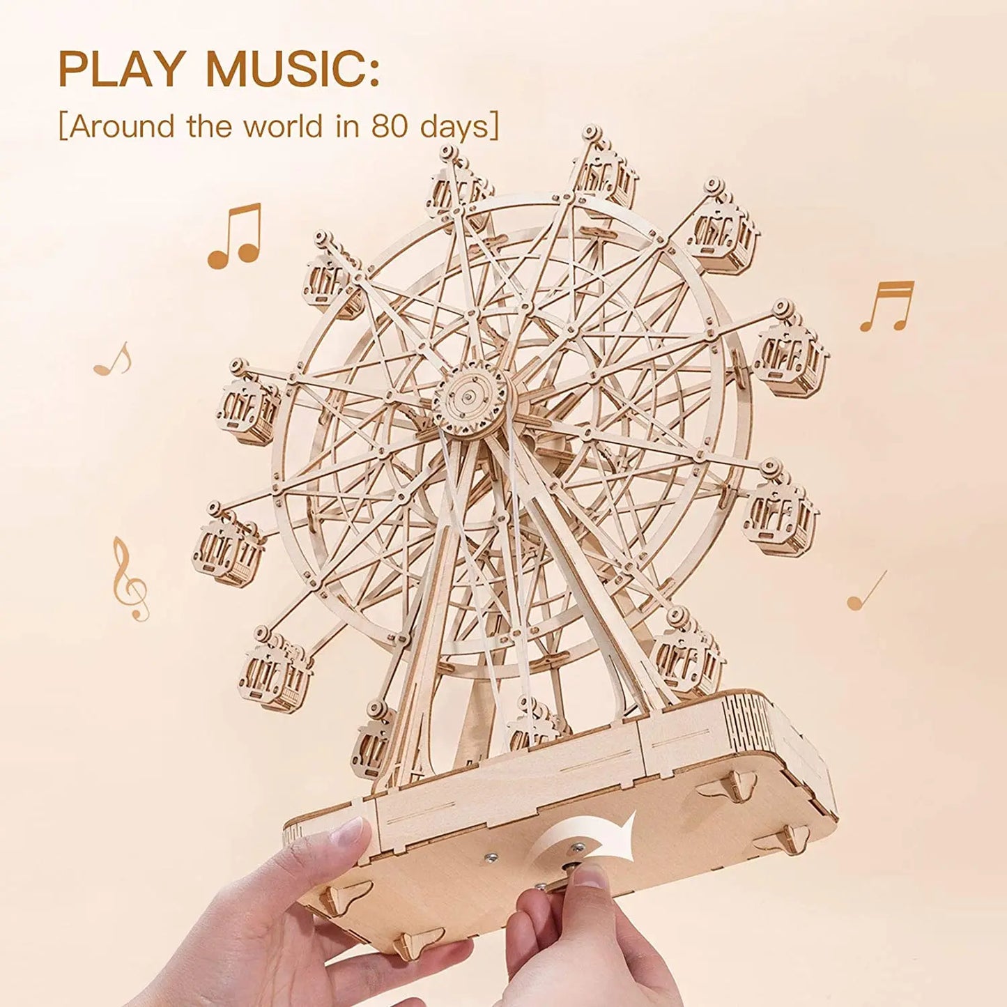 Rotatable DIY 3D Ferris Wheel Wooden Model Kit