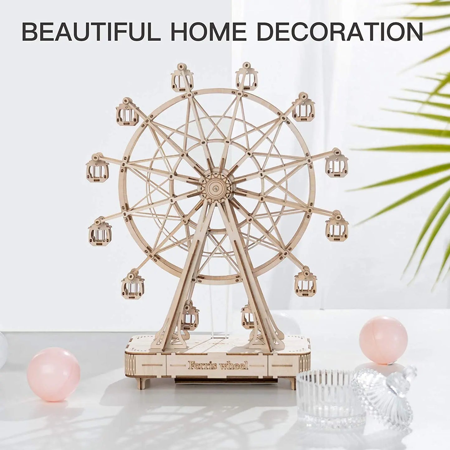 Rotatable DIY 3D Ferris Wheel Wooden Model Kit