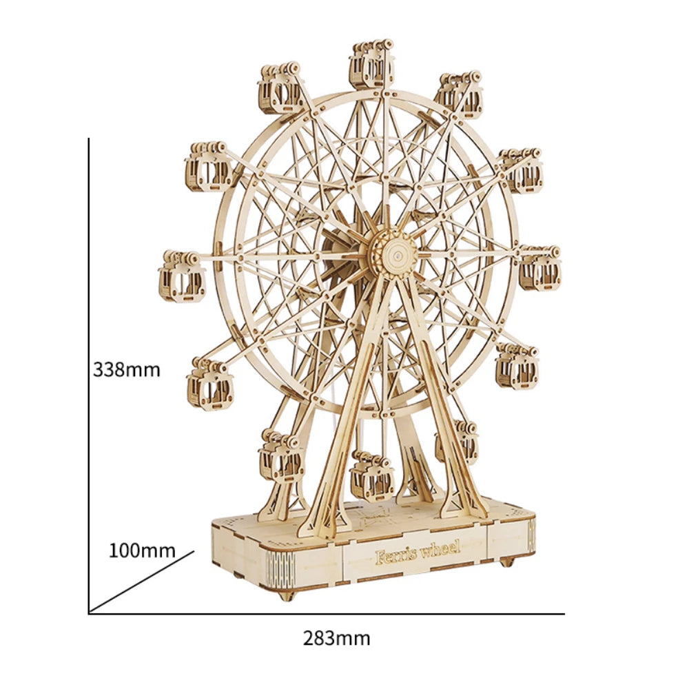 Rotatable DIY 3D Ferris Wheel Wooden Model Kit