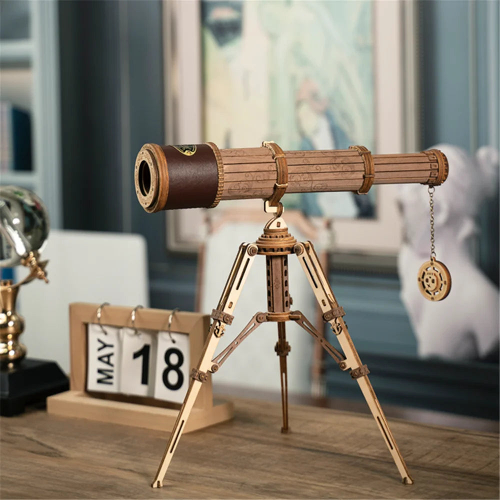 1:1 DIY Telescopic Monocular Telescope Wooden Model Kit