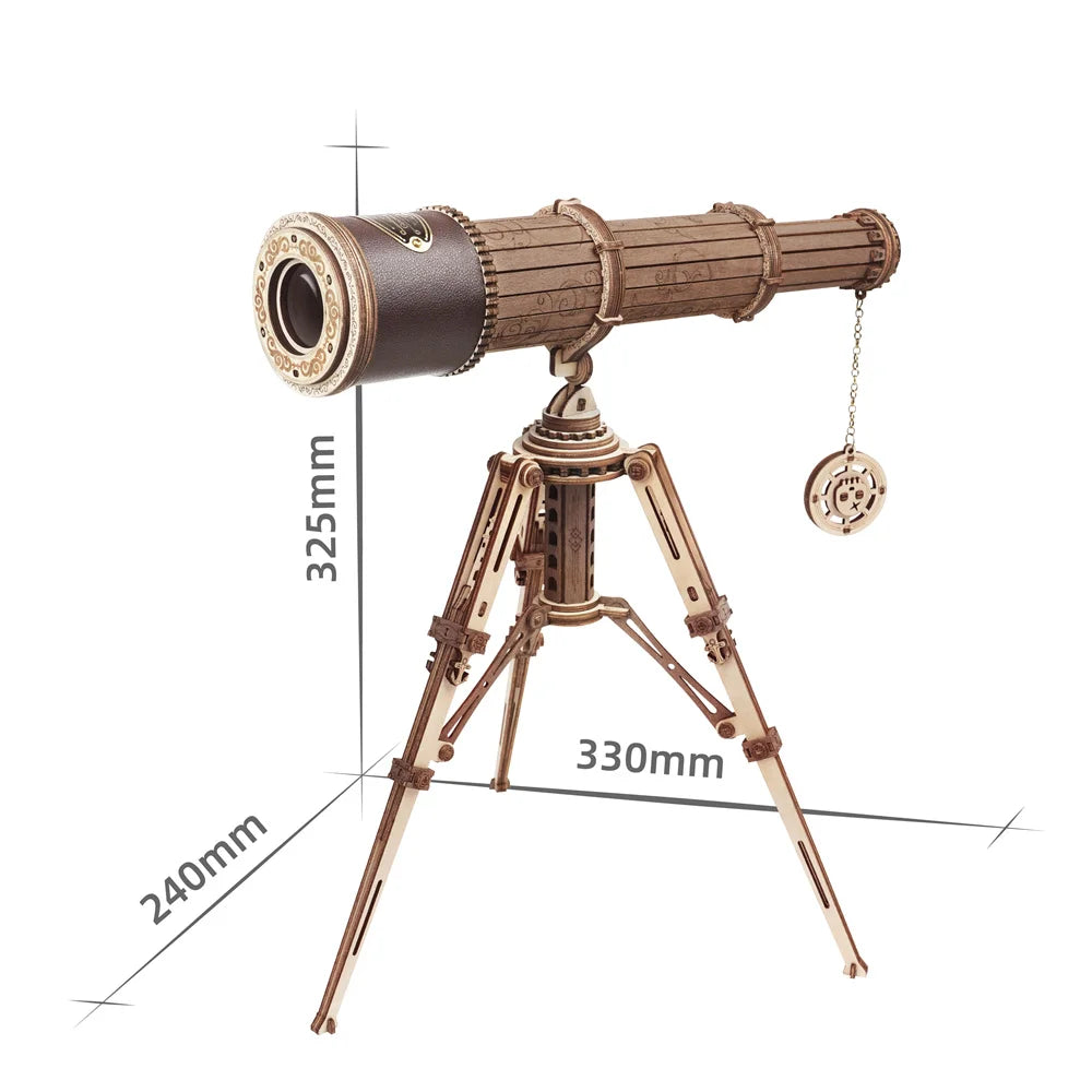 1:1 DIY Telescopic Monocular Telescope Wooden Model Kit