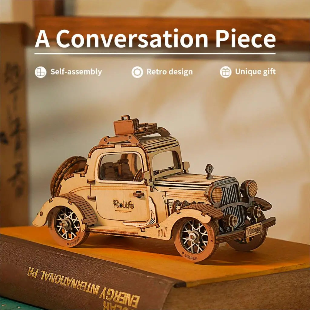 Vintage Car Model 3D Wooden Puzzle