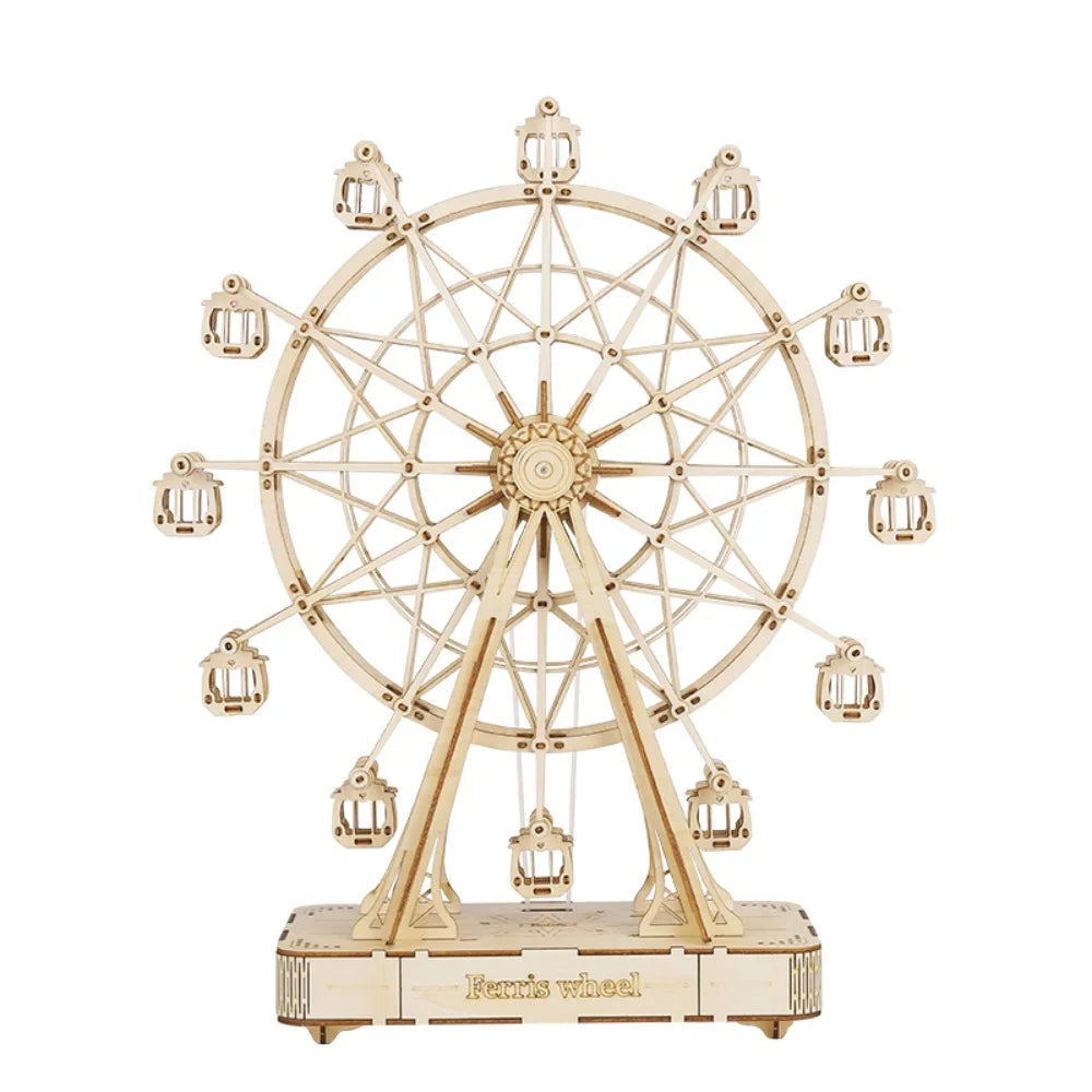 Rotatable DIY 3D Ferris Wheel Wooden Model Kit