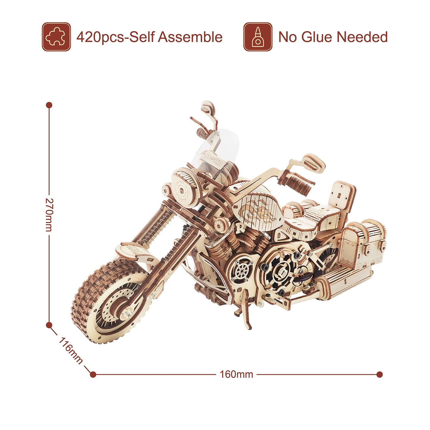 Cruiser Motorcycle DIY Wooden Model Kits