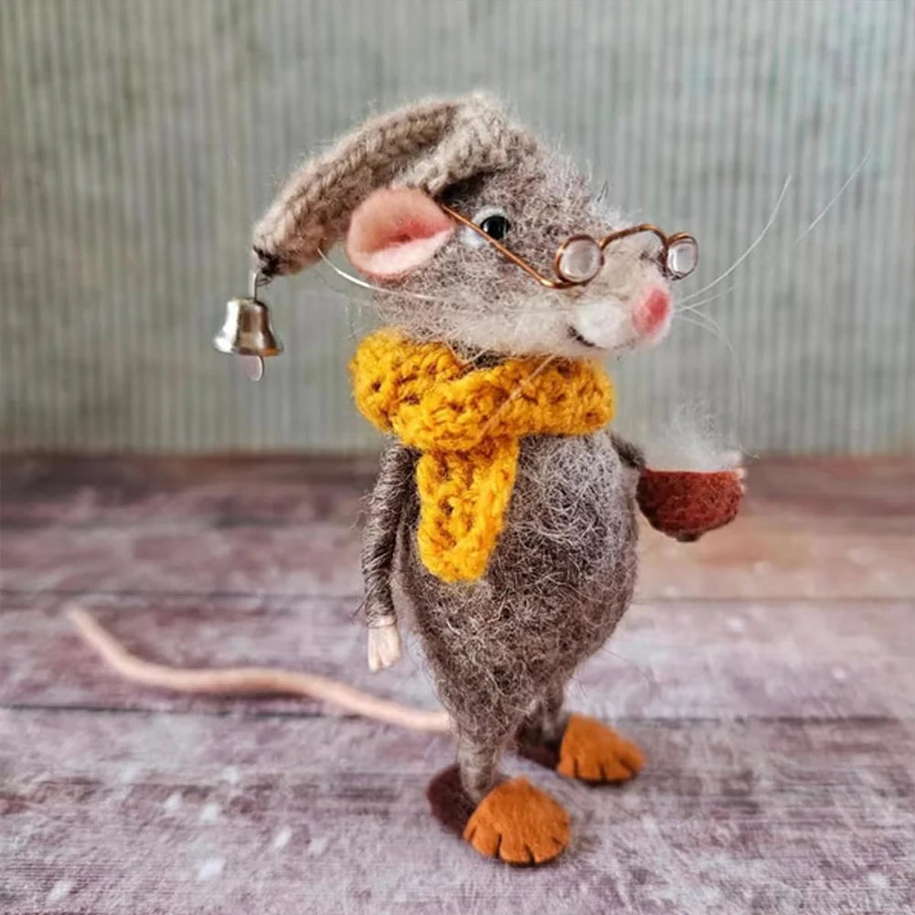 Handmade Needle Felted Mouse Doll Decoration