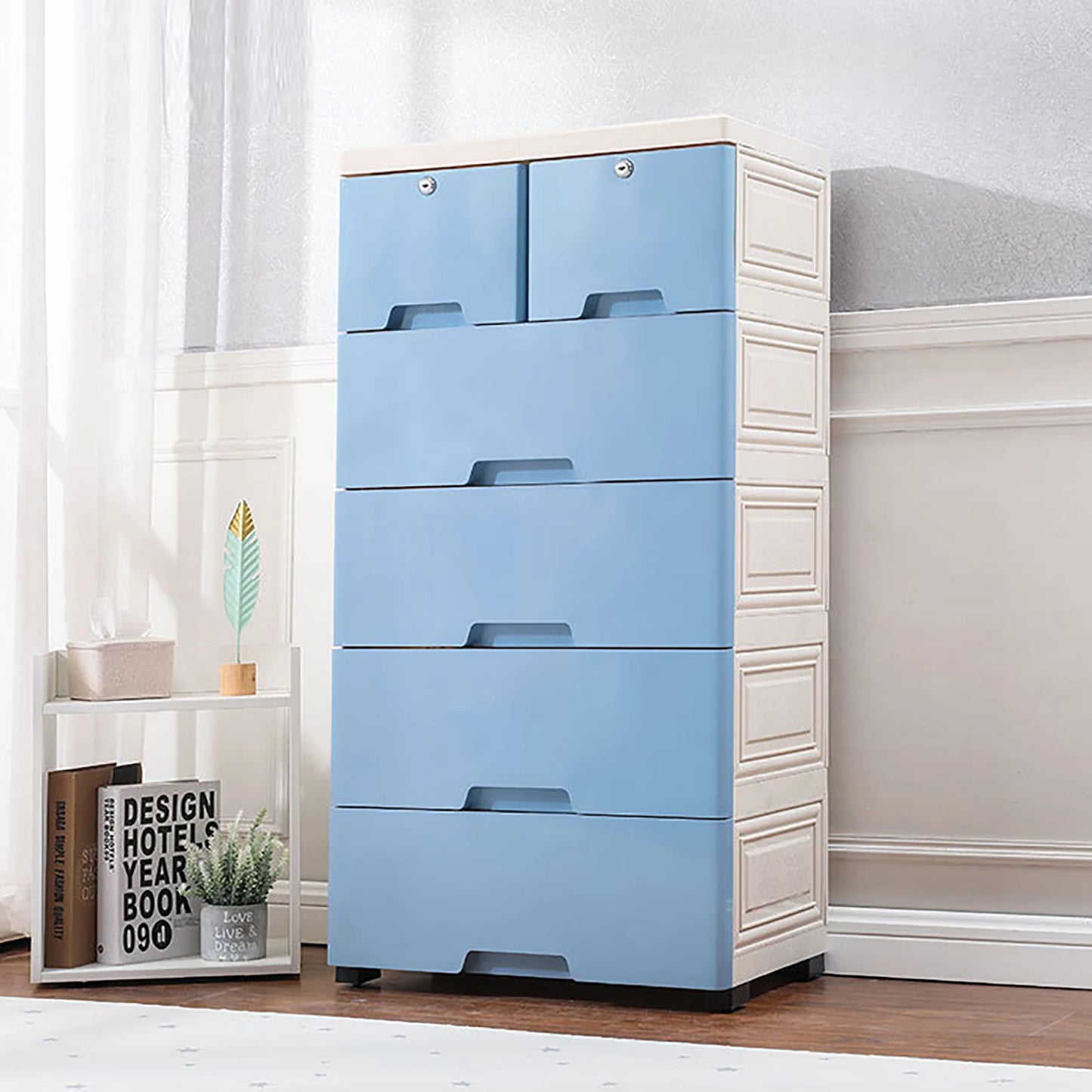 5-Layer 6 Drawer Plastic Tower Storage Cabinet