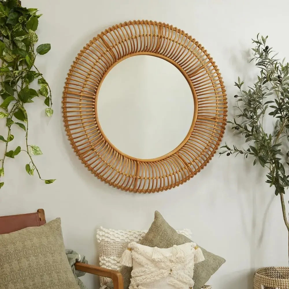 Handmade Woven Boho Wall Mirror 39x39