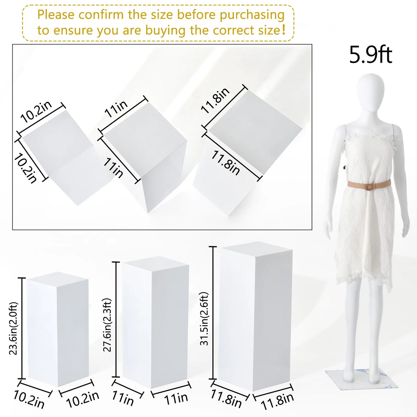 6PCS Metal Display Pedestal Stand