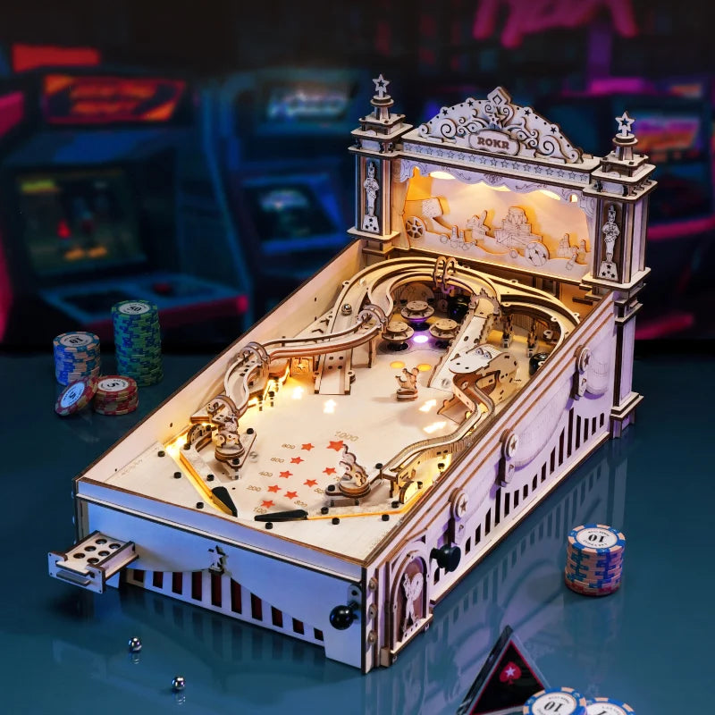 Pinball Machine 3D Wooden Puzzle Building Kit