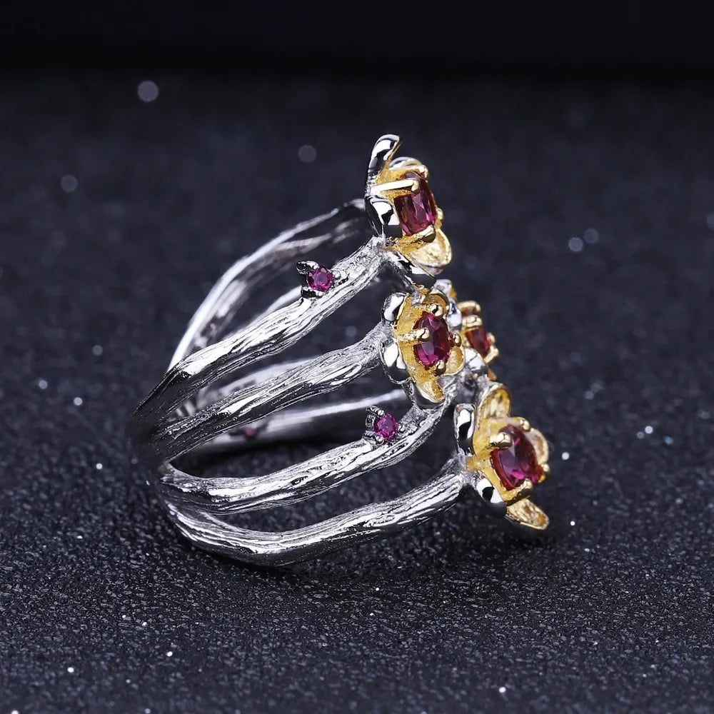 Handmade Sterling Silver Plum Blossom Ring