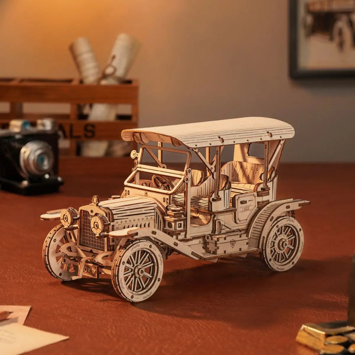 DIY 3D Wooden Puzzle Vintage Car Model Building Kit