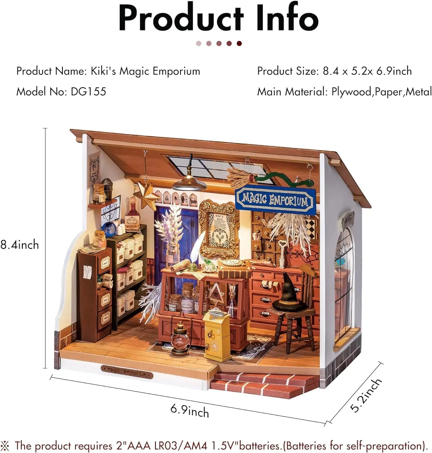 DIY Miniature House Kit with LED Lights
