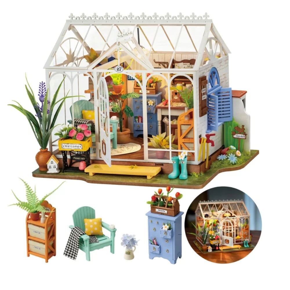 Dreamy Garden House 3D Puzzle DIY Miniature Dollhouse Kit