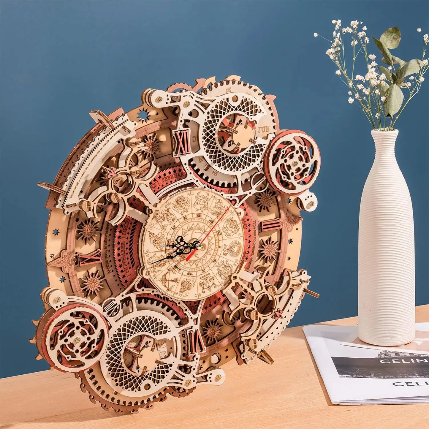 DIY 3D Wooden Puzzle Wooden Steampunk Mechanical Clock Kit