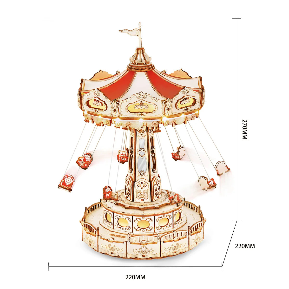 Amusement Park Wooden DIY Moveable 3D Wooden Puzzle