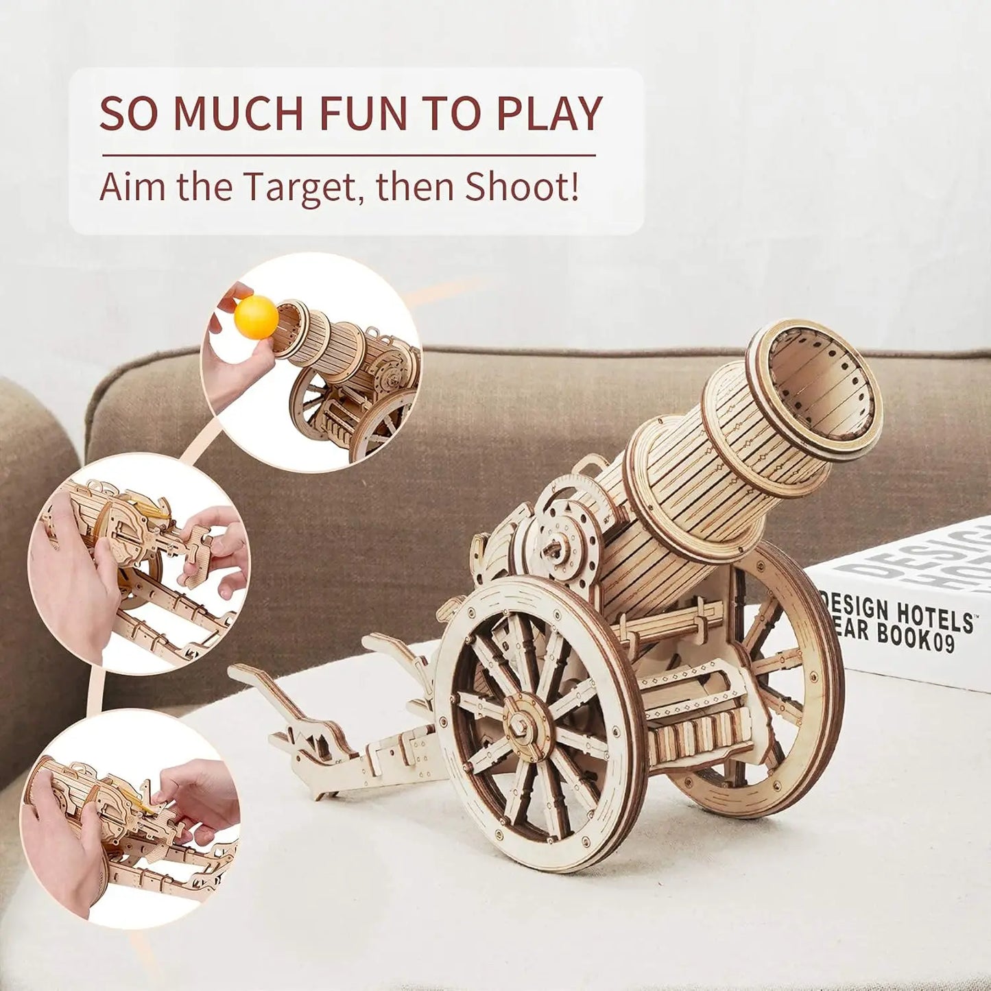 DIY 3D Wooden Puzzles Cannon Model