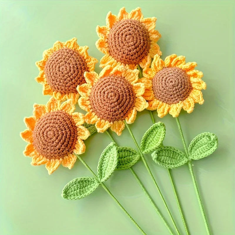 Handmade Crochet Sunflower Bouquet