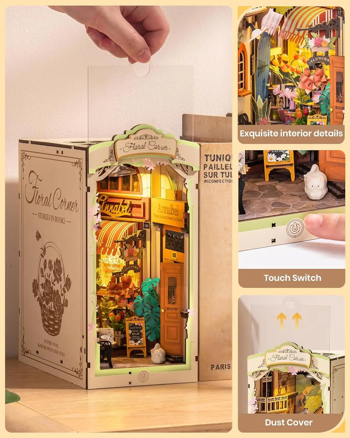 Floral Corner Miniature 3D Wooden Puzzle with LED Lights