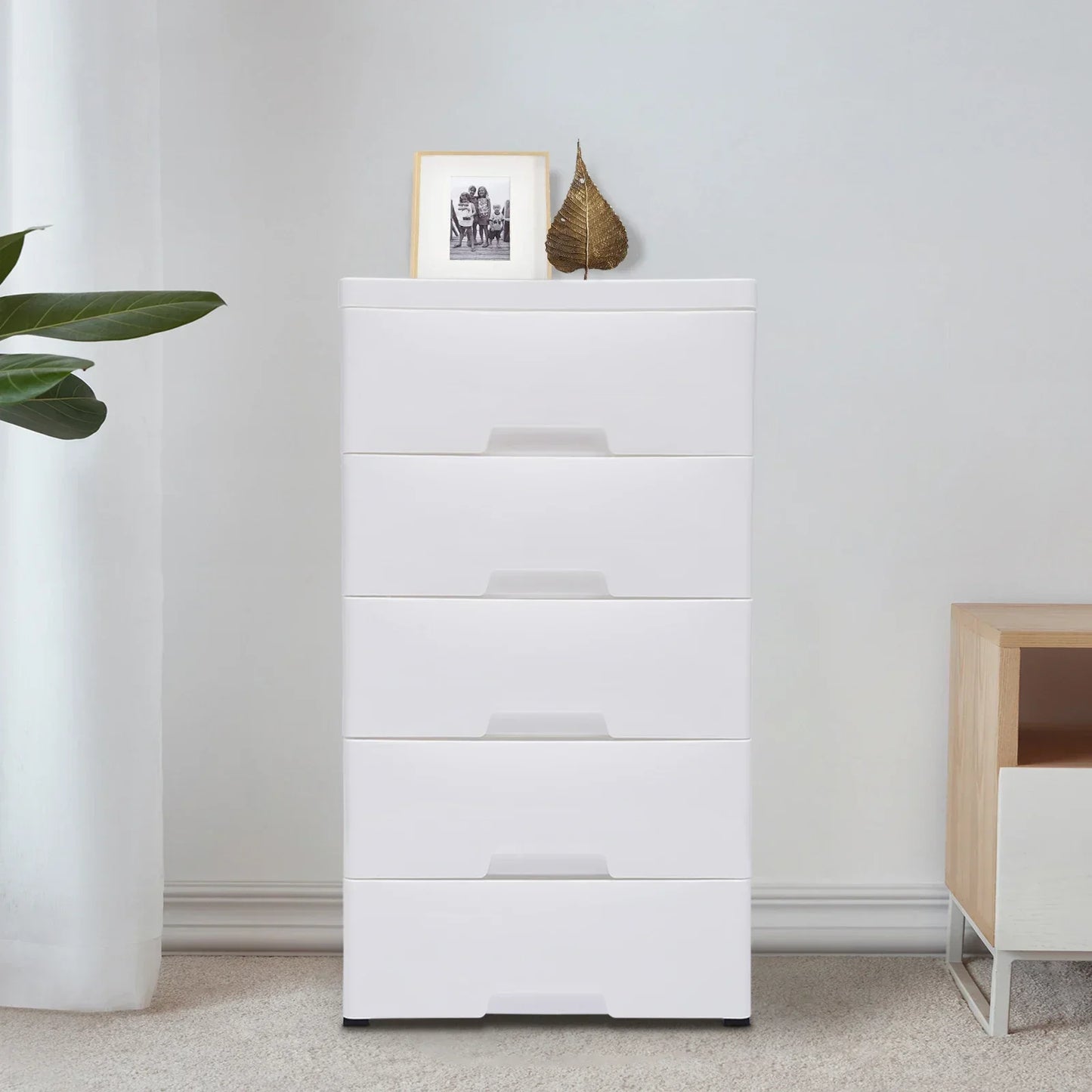 4 Drawer White Plastic Storage Cabinet