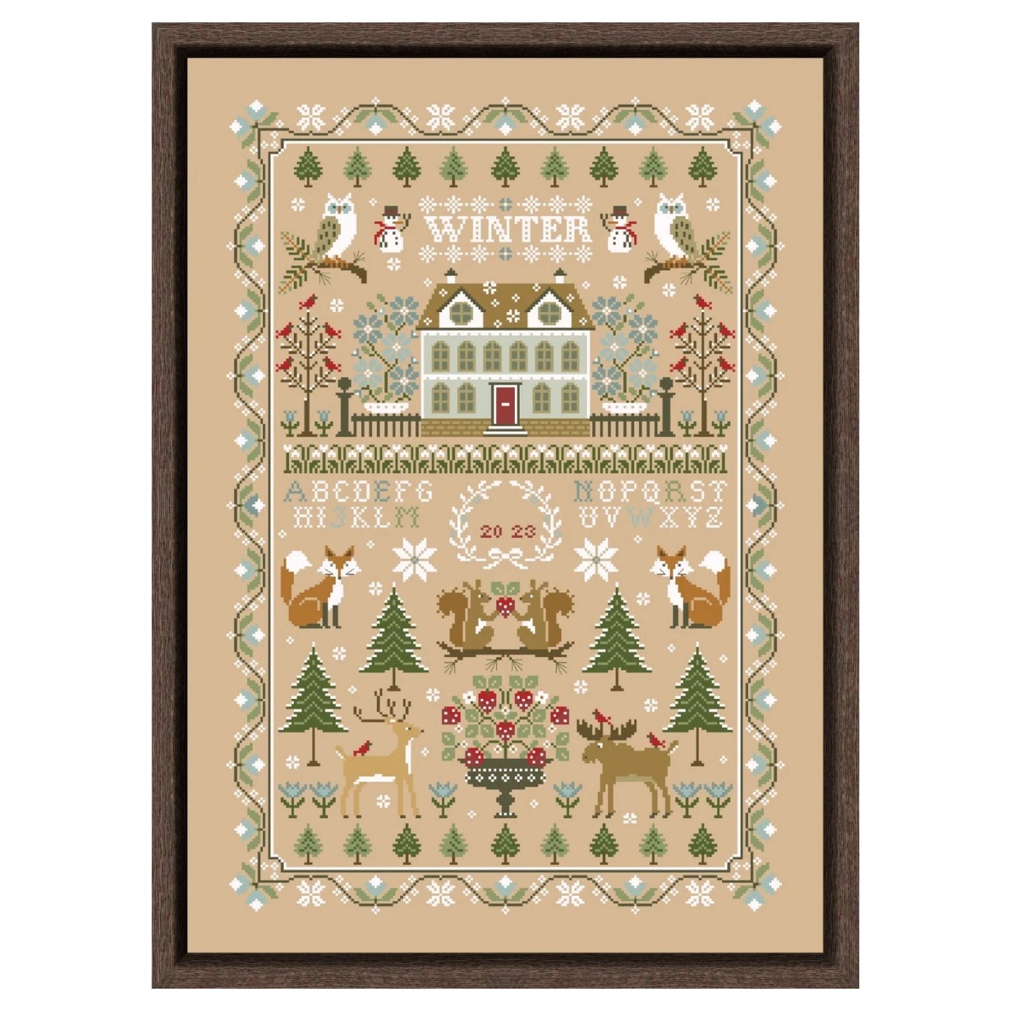 Forest in Winter, DIY Cross Stitch Kit