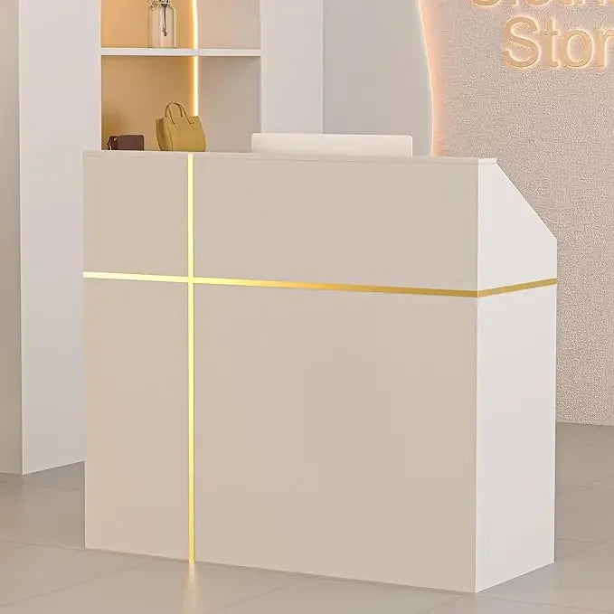 Reception Desk with Counter, Lockers & Storage Shelves