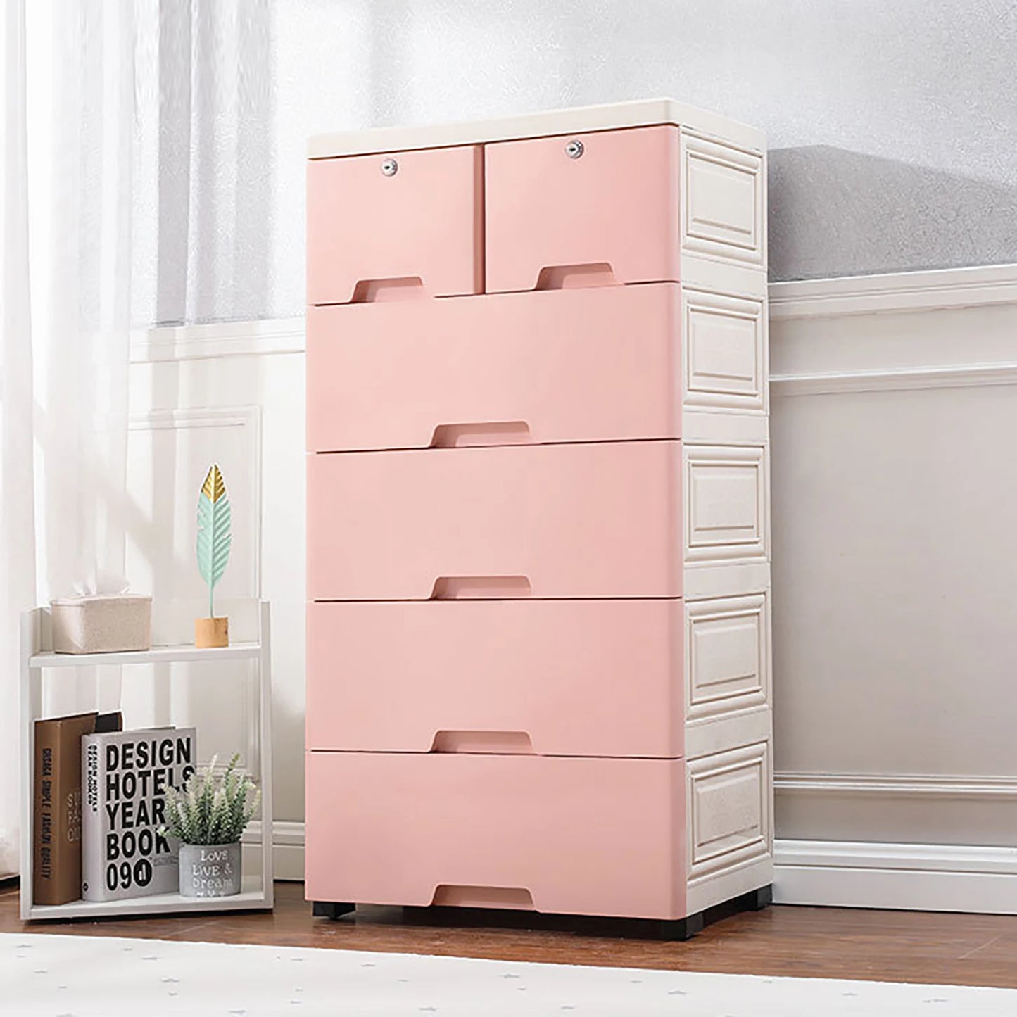 5-Layer 6 Drawer Plastic Tower Storage Cabinet