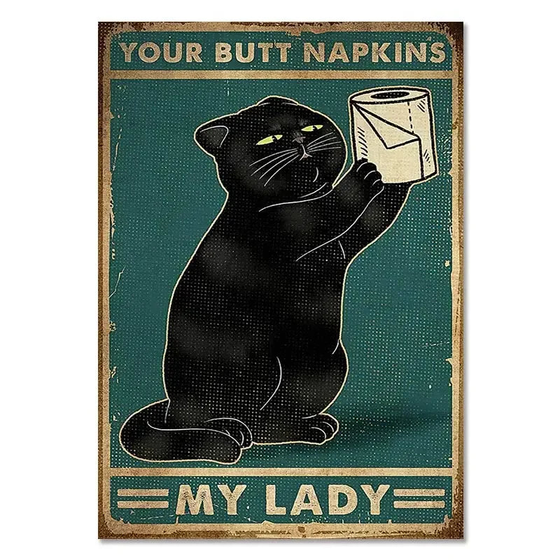 Vintage Black Cat Poster