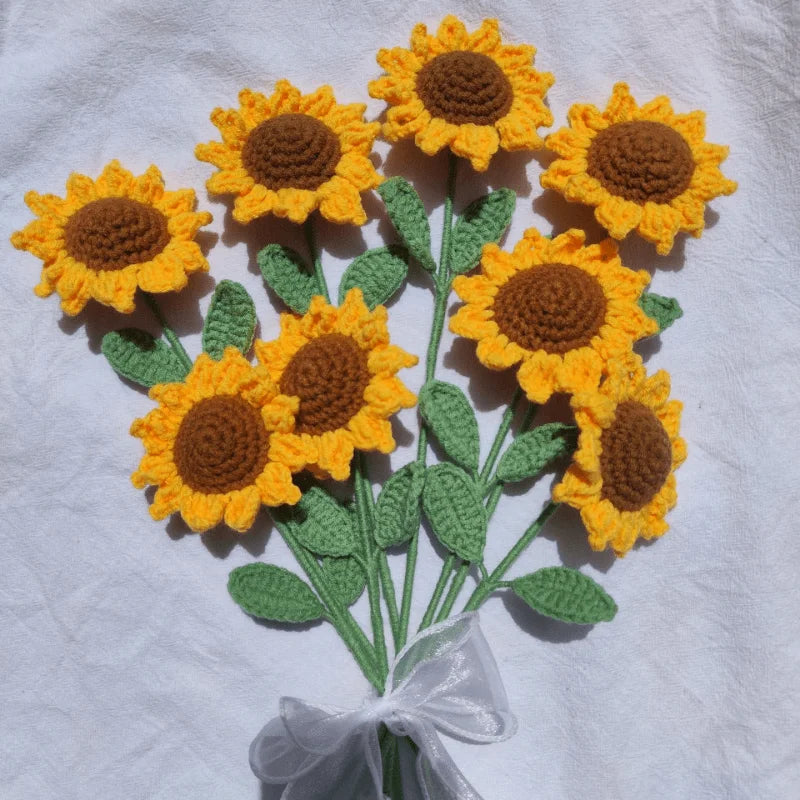 Handmade Crochet Sunflower Bouquet