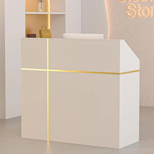 Reception Desk with Counter, Lockers & Storage Shelves