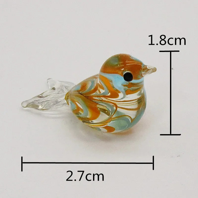 Handmade Mini Glass Bird Figurine