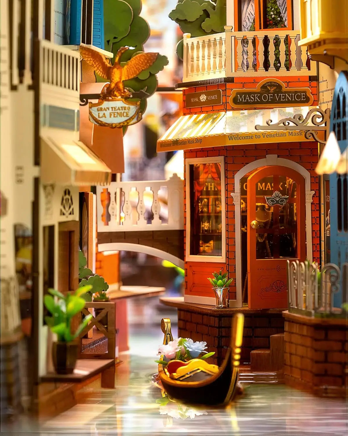 DIY Romantic Venice Book Nook Kit with LED Lights